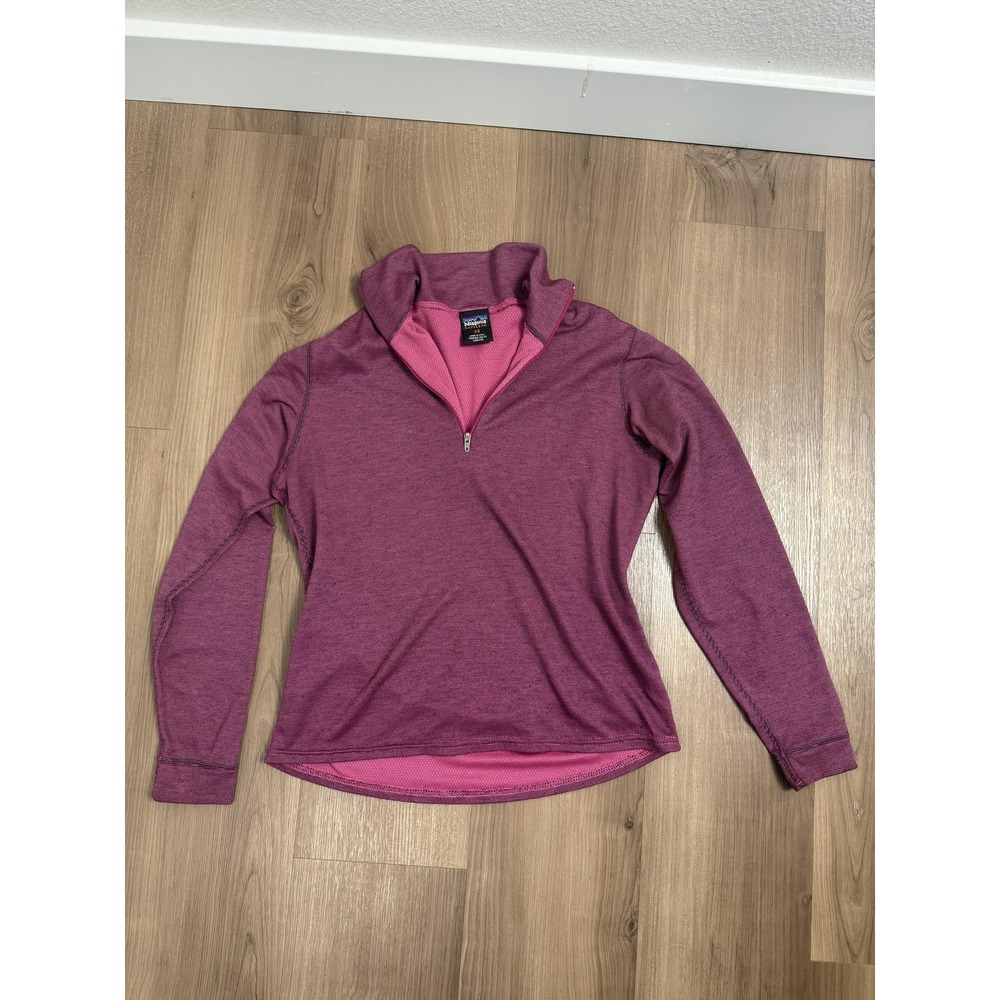 Patagonia Pullover Womens XS Pink Capilene 1/4 Zip Base Layer Hiking Running